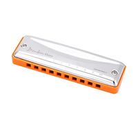 Alomejor Harmonika per Principianti in C -Dur con 10 Buche 20 Toni, per Amici e Familiari, Acciaio Inossidabile + Harz + Bronzo (ORANGE)