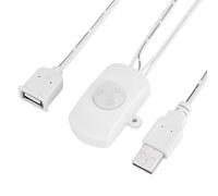 Alomejor Interruttore a Movimento PIR con Alimentazione USB, Sensore di | Sensore intelligente, angolo di rilevamento di 120°, basso consumo energetico, attivazione automatica della luce