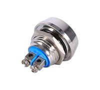 Alomejor Interruttore a Pulsante Metallico Impermeabile, 12mm, Momentary, | Ottone nichelato, buona conduttività, ideale per applicazioni esterne