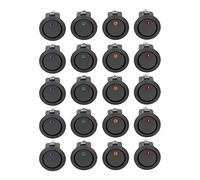 Alomejor Interruttore Luce LED a Bilanciere Rotondo 20 Pezzi SPST On Off 12V per Auto e Barca con 5 Colori Rosso Verde Giallo Blu