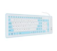 Alomejor Interruttore Mute da Tastiera in Silicio con 103 Pulsanti di Moda per Laptop PC, Viola/blu/rosa, Comodo da Usare (BLUE)