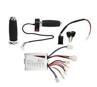 Alomejor Kit di Conversione Bici Elettrica 36V 500W, Controller Motore con Spazzole, Manopola Acceleratore, Interruttore Accensione, Custodia Metallo, per Biciclette Elettriche e Tricicli
