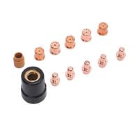 Alomejor Kit di Elettrodi con Punta per Torcia Al Premium da 12 Pezzi per Eastwood Versa-Cut 40 con Cappuccio Protettivo in Ottone e Anello a Spirale