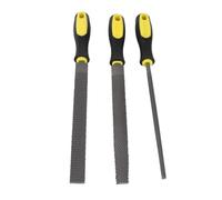 Alomejor Kit di Lime per Legno 3 Pezzi Utensili Piatti Semitondi a Dente Grosso per la Lavorazione del Legno Acciaio Ad Alto Tenore di Carbonio C45