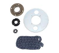 Alomejor Kit Pignone Catena T8F in Acciaio con Corona 54T Ruota Libera Senza Denti per Scooter Bici Fai da Te