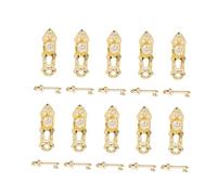 Alomejor Knob Crystal Port Blocco e Set Chiave in Miniatura, in Lega Lievita 1:12 Decorazioni per Maniglia per Porte della Casa per Bambole per Decorazioni per la Casa