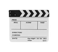 Alomejor Lavagna a Secco con Bastoncino Magnetico Colorato (black & white | Materiale acrilico e legno, perfetto per la produzione cinematografica, include pennarello e slot per penna