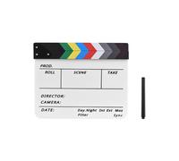 Alomejor Lavagna a Secco con Bastoncino Magnetico Colorato (multicolor | Materiale acrilico e legno, perfetto per la produzione cinematografica, include pennarello e slot per penna