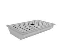 Alomejor Lavello da Piccolo in Acciaio Inossidabile con Vassoio Antiscivolo e Copertura in Rete Filtrante per Bar da tè da Appoggio, 1 Set da 6 Pezzi (Spazzolato)