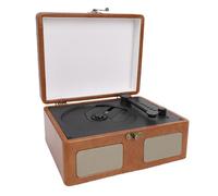 Alomejor Lettore CD Portatile retrò con Altoparlante Bluetooth Design Classico del Giradischi per gli Amanti della Musica Materiale in Pelle PU