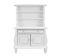 Alomejor Libreria in Miniatura delle Bambole, Scaffale in Stile Europeo in Legno per Collezionisti, Decorazioni per Esposizioni e Proposito (WHITE)