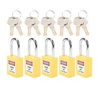 Alomejor Lucchetti di Sicurezza Durevoli con Lucchetto di Blocco per il Trasporto Logistico Dell'energia Nucleare 5 Set in Nylon PA Acciaio Diametro 38 Mm (YELLOW)