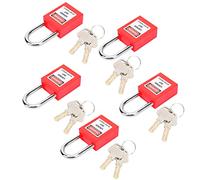 Alomejor Lucchetti di Sicurezza Durevoli con Lucchetto di Blocco per il Trasporto Logistico Dell'energia Nucleare 5 Set in Nylon PA Acciaio Diametro 38 Mm (rosso)