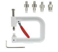Alomejor Macchina per L'incastonatura di Perle Strumento per Rivetti con Perline Rotonde Facile da Usare per Realizzare Accessori per Vestiti Materiale in Ferro Kit da 5 Pezzi (WHITE)