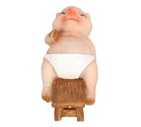 Alomejor Maiale Statuetta con Design Unico, Resina Sdraiata Figurina | Dipinto a mano, materiale durevole, ottimo per il giardino, decorazione per l\'ufficio