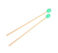 Alomejor Mallet a Percussione Set 1 Paio di Mazze Marimba Beech Wood Hands Heads Lana Professional Perclement Players Intermediate With Fushroom Head (GREEN)