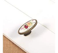 Alomejor Maniglia in Ceramica per Porta con Design Floreale Vintage | Lega resistente, 8 misure disponibili, Ideale per gli armadietti della , Corrisponde alle viti standard, Perfetto per gli