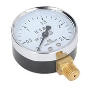 Alomejor Manometro da 1/4 NPT con Quadrante Trasparente e Resistente Alloggiamento in Acciaio Inossidabile per Test della Pressione del Fluido (0~2.5Mpa)