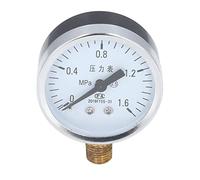 Alomejor Manometro da 1/4 NPT con Quadrante Trasparente e Resistente Alloggiamento in Acciaio Inossidabile per Test della Pressione del Fluido (0~1.6Mpa)