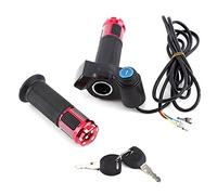 Alomejor Manopola Acceleratore con Display LED per Bici Elettriche e Scooter - Acceleratore Ergonomico Compatibile con Tutte Le Marche, Rosso