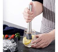 Alomejor Martello per Ghiaccio in Acciaio Inossidabile con Pestello per Cocktail per Uso Bar Domestico, Bastoncino per Mescolare Bevande Dal Design Ergonomico per Bar e Ristorante, 8,3x1,2 Pollici