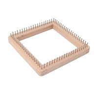 Alomejor Mini Asse Quadrato per Maglieria con Ganci per Tessere Stuoie, Coperte e Calzini, Legno Massello, Ideale per Progetti Fai da Te (Grande)