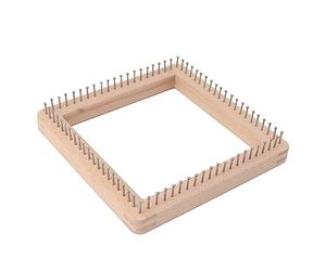 Alomejor Mini Asse Quadrato per Maglieria con Ganci per Tessere Stuoie, Coperte e Calzini, Legno Massello, Ideale per Progetti Fai da Te (Grande)