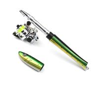 Alomejor Mini Asta per Canna da Pesca con Penna Portatile Estensibile con Kit di Spinning per Diga per Barche Fibra di Pesca Sul Ghiaccio Lega di Alluminio Resistente e Affidabile