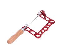 Alomejor Mini da Traforo Manuale con Manico in Legno a Forma di U per la Lavorazione di Gioielli e Artigianato in Lega di Alluminio Rossa (3 pollici)