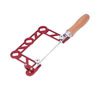 Alomejor Mini da Traforo Manuale con Manico in Legno a Forma di U per la Lavorazione di Gioielli e Artigianato in Lega di Alluminio Rossa (3 pollici)