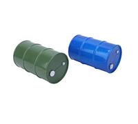 Alomejor Mini Fusto di Petrolio 2 Pezzi, Decorazione in Metallo di Simulazione per Cingolato RC, con Design del Coperchio del Serbatoio Sigillato, Adatto per 1 10 SCX10 (Blu Verde)