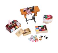 Alomejor Mini Macchina da Cucire, Modello in Miniatura di una Casa delle | Plastica e Cotone, Decorazioni per il Soggiorno, compatibilità con Mobili in Miniatura, Scene per Decorazioni per la Casa,
