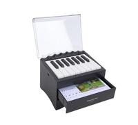 Alomejor Mini Pianoforte a 15 Tasti, Tastiera Musicale con Adesivi per Note for Apprendimento Musicale e Gioco Educativo (BLACK)