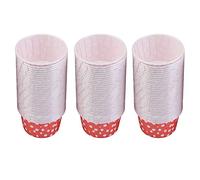 Alomejor Mini Pirottini per Cupcake in Carta, Eleganti e Rotondi, per Matrimoni, Feste in Casa, 100 Pezzi (Punto dell'onda rossa)