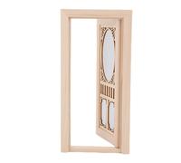 Alomejor Mini Toy House Door, 1:12 Basswood Door con Design Europeo Hollow per Progetti Fai -da -te e Decorazione in Miniatura
