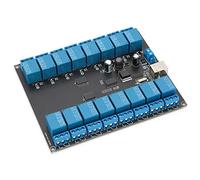 Alomejor Modulo relè 16 con Controllo USB | Optoisolato, Supporta 10A/250V, Ideale per progetti di automazione, Indicatori LED inclusi