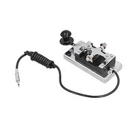Alomejor Morse Code CW Telegraph Shortwave Radio Key | Resistente acciaio inossidabile, cuscino per evitare graffi, spina staccabile, sussidio didattico per la comunicazione