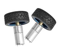 Alomejor Motore DC con Ingranaggi 25GA370 con Staffa di Montaggio | Ingranaggio in metallo resistente, bassa emissione di calore, utilizzato nei giocattoli intelligenti, ruota da 65 mm inclusa