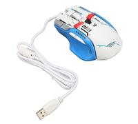 Alomejor Mouse Meccanico Cablato RGB 12800 DPI Design Ergonomico Confortevole per Laptop e PC da Gioco, Bianco, 1 unità