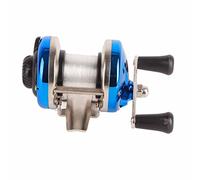 Alomejor Mulinello da Pesca, Mulinello da Tavola Piccolo Destro con Meccanismo di Scarico per Pesca Sul Ghiaccio e Attrezzatura da, 2 Colori Rosso Blu (BLUE)