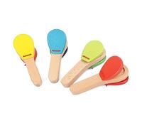 Alomejor Nacchera a Mano con Batacchio Musicale in Legno per bambini. Materiale per Allenamento Sulla Coordinazione del ritmo: Legno di Faggio