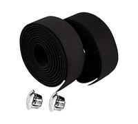 Alomejor Nastro Manubrio Bici da Strada Traspirante Antiscivolo con Tappi Terminali Nero Set 2 Pezzi Ciclismo Accessori