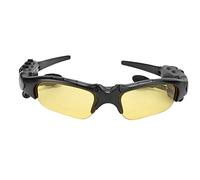 Alomejor Occhiali da Sole Bluetooth 5.0 Cuffie Wireless con Stereo per attività All'aperto Marrone Scuro (YELLOW)