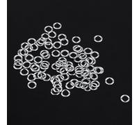 Alomejor Occhielli in Ottone Durevoli da 100 Pezzi per Decorazioni Artigianali in Pelle, Occhielli in Metallo con Foro da 5 Mm per Borse di Abbigliamento (SILVER)