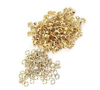 Alomejor Occhielli in Ottone Durevoli da 100 Pezzi per Decorazioni Artigianali in Pelle, Occhielli in Metallo con Foro da 5 Mm per Borse di Abbigliamento (GOLD)