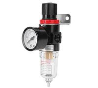 Alomejor Oil-Water Separator with Pressure Gauge, 1/4in Size | Nucleo interamente in rame, silenziatore incorporato, separazione dell\'olio precisa, manometro di facile lettura