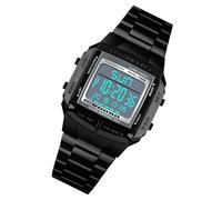 Alomejor Orologio Analogico Digitale da Uomo con Cinturino in Acciaio | Resistente acciaio inossidabile, impermeabile 3 ATM, display doppio orario, 5 allarmi, perfetto per lo sport