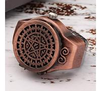 Alomejor Orologio Anello di Quarzo con Coperchio Flip Up, Orologio Anello | Stile dito, cinturino elastico, materiale in lega di qualità, due colori, tempo preciso