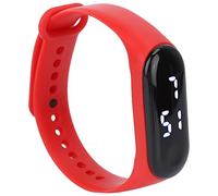 Alomejor Orologio Digitale con Cinturino Sportivo in Silicone, Display a LED per Studenti Che Corrono, Viaggiano, 4 Opzioni di Colore, Batteria AG10 (BLACK)