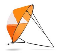 Alomejor Pagaia per Vela Sottovento per Kayak 108 X 108 Cm Vela a Pieghevole Pieghevole con Finestra Trasparente in PVC per Barche Gonfiabili Kayak Canoe(Arancio Brillante)